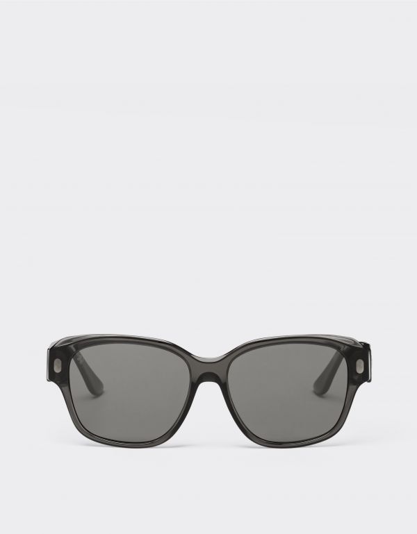  Ferrari Ferrari Sunglasses In Transparent Black Acetate With Polarised Black Lenses -  Ferrari Collection Black Os 