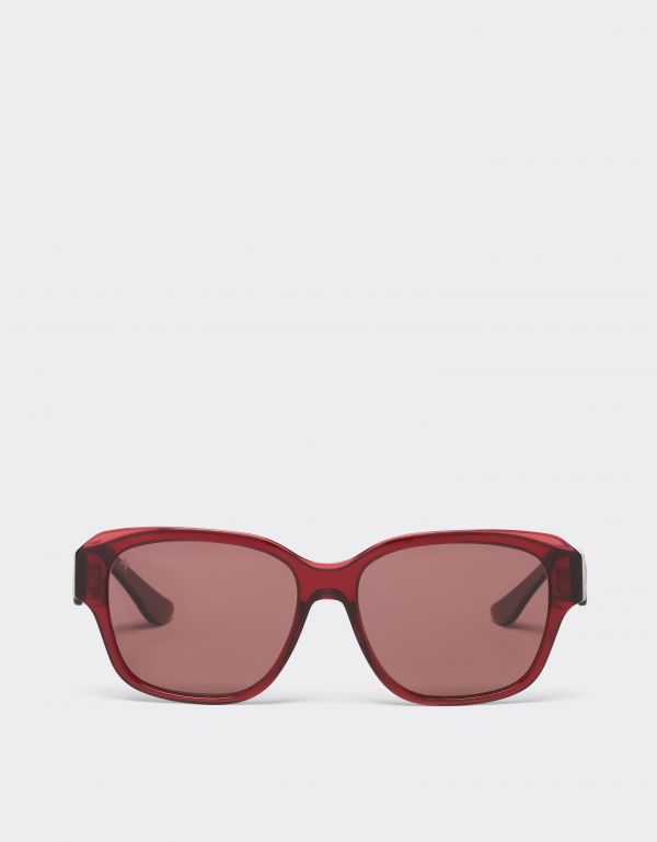  Ferrari Ferrari Sunglasses In Transparent Burgundy Acetate With Polarised Purple Lenses -  Ferrari Collection Burgundy Os 