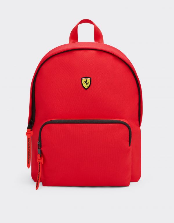  Ferrari Technical Fabric Backpack With Ferrari Scudetto -   Rosso Os 