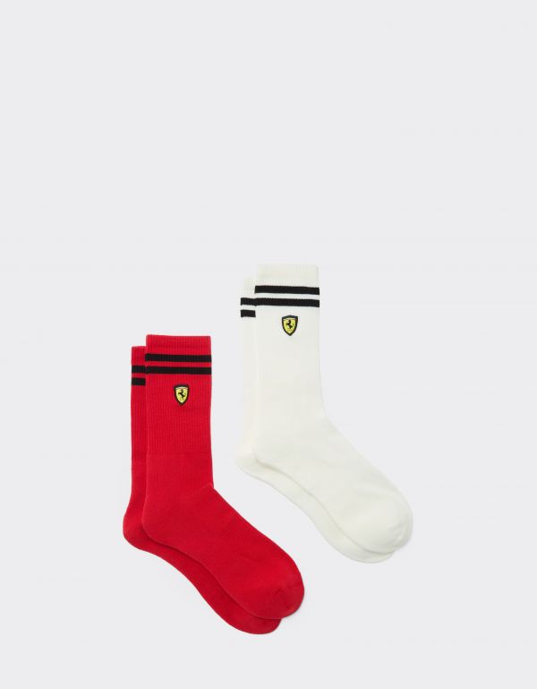  Ferrari Terry Cloth Sock Set With Ferrari Scudetto -   Rosso 43-45 