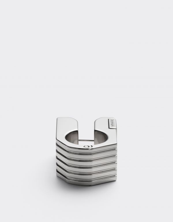 Ferrari Textured Metal Ring - Female Jewellery Cromo Lucido 17,5 
