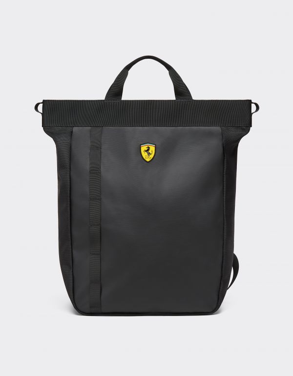  Ferrari Tote Backpack With Ferrari Scudetto -   Nero Os 