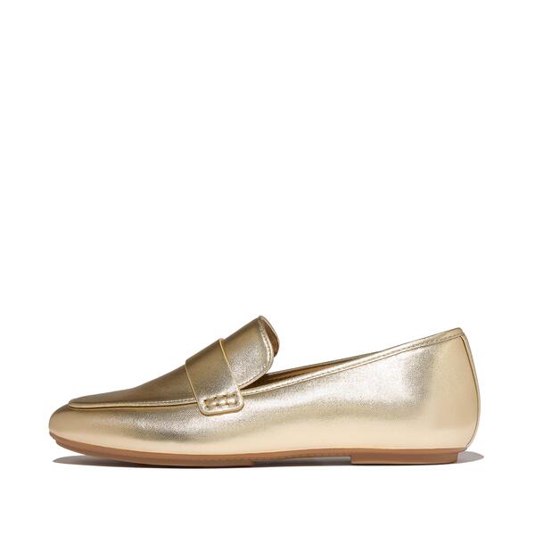  Delicato Soft Metallic Leather Loafers 