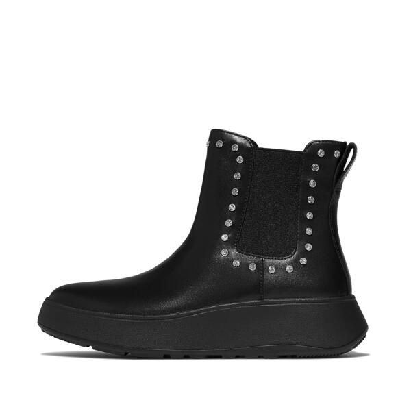  F Mode Gem Trim Leather Chelsea Boots 