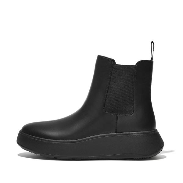  F Mode Leather Flatform Chelsea Boots 