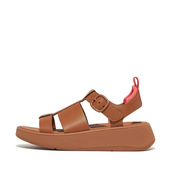  F Mode Leather Flatform Fisherman Sandals 