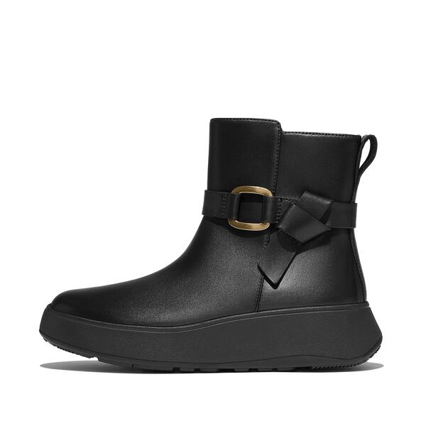  F Mode Square Ring Leather Ankle Boots 