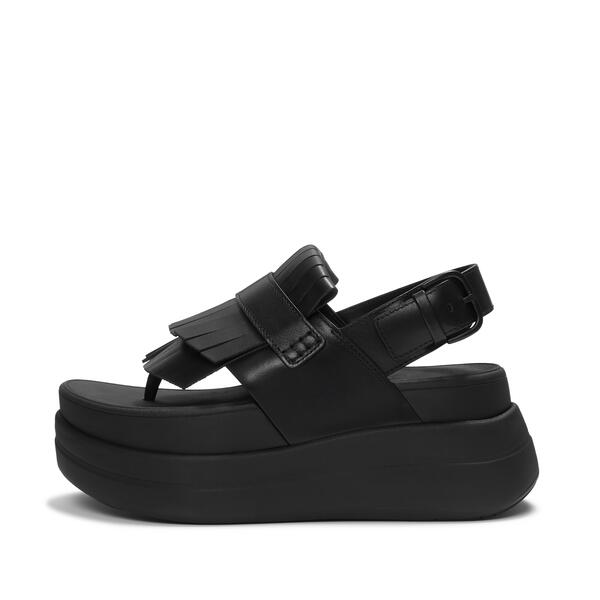  F Mode Stack Leather Toe Post Sandals 