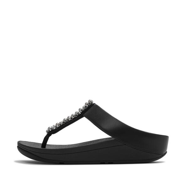  Fino Pearls And Crystal Toe Post Sandals 