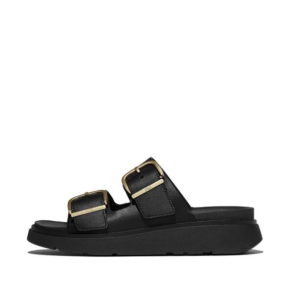  Gen Ff Buckle Two Bar Leather Slides 