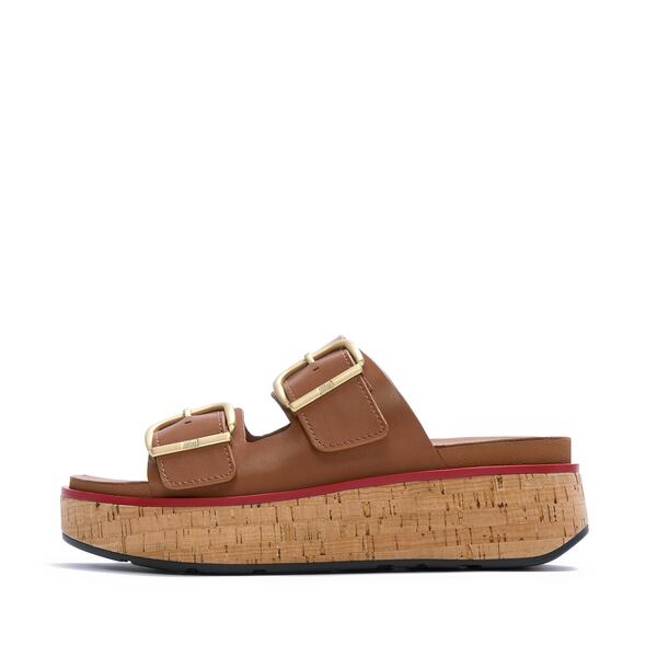  Gen Ff Max Buckle Leather/cork Two Bar Slides 