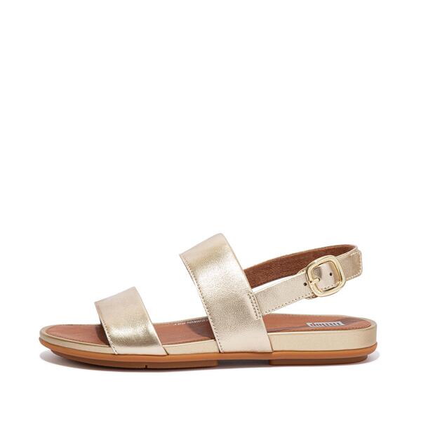  Gracie Metallic Leather Back Strap Sandals 