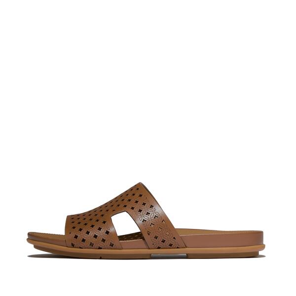  Gracie Perf Leather H Bar Slides 
