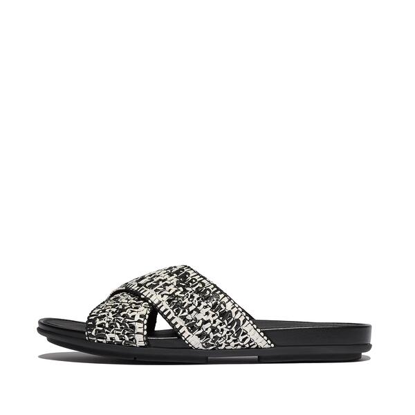  Gracie Two Tone Woven Cross Slides 