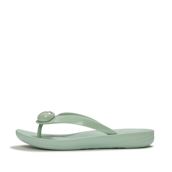  Iqushion Glossy Button Flip Flops 
