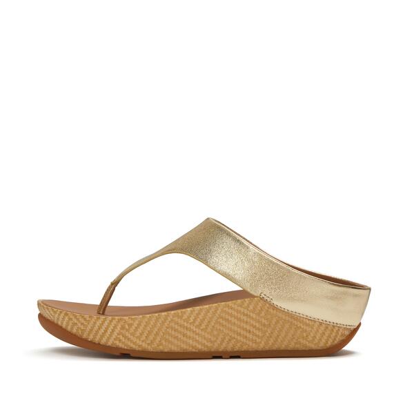  Lulu Lux Graphic Weave Metallic Leather Toe Post Sandals 