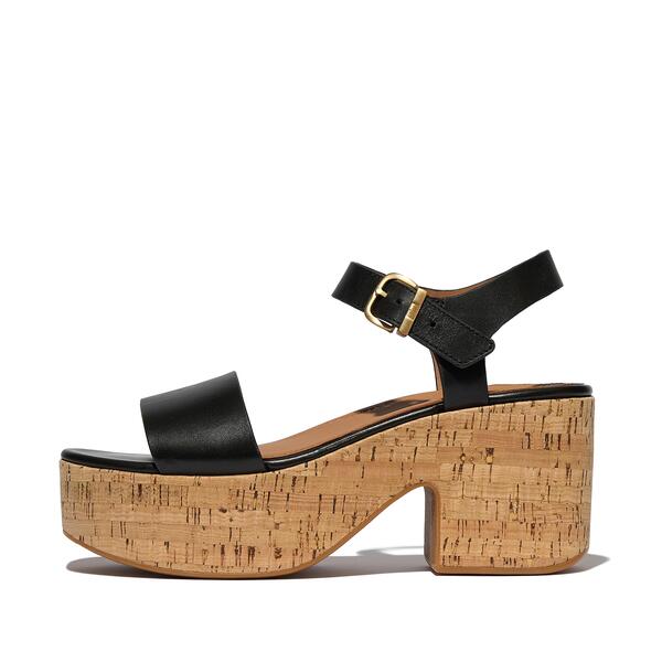 Platfforms Leather/cork Heeled Ankle Strap Sandals 