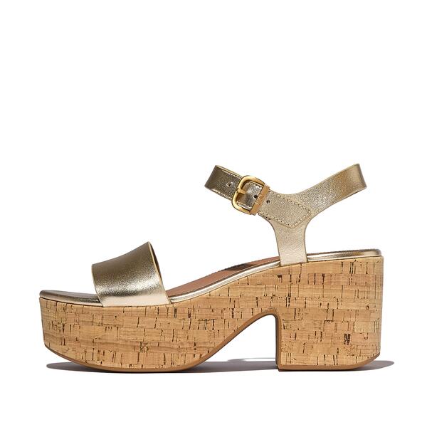  Platfforms Leather/cork Heeled Ankle Strap Sandals 