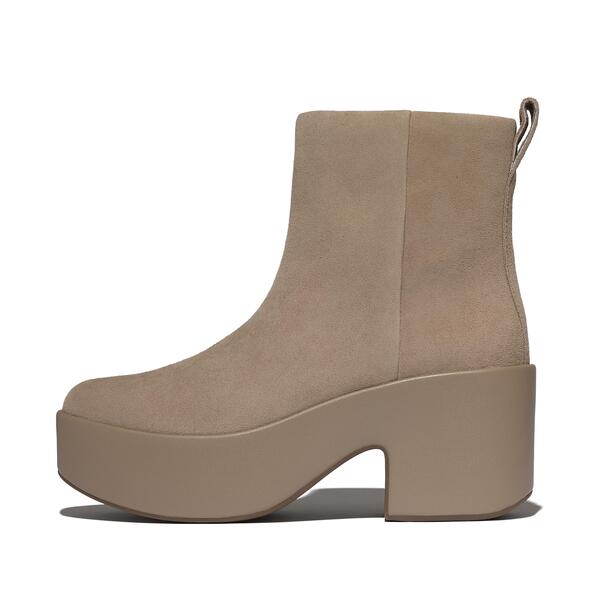  Platfforms Suede Heeled Ankle Boots 