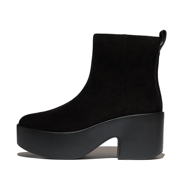  Platfforms Suede Heeled Ankle Boots 