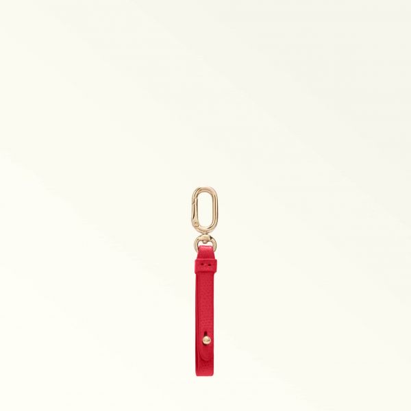  Furla And I Charm Ruby Red Textured Leather Woman 