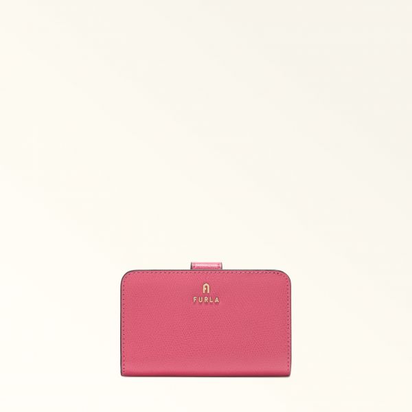  Furla Camelia Compact Wallet M Velvet Pink Pink Textured Leather Woman 