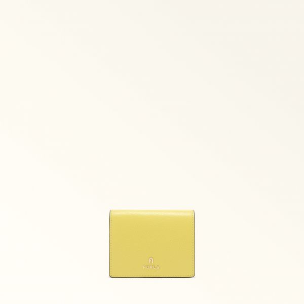  Furla Camelia Compact Wallet S M Yellow Yellow Textured Leather Woman 