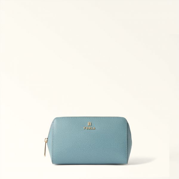  Furla Camelia Cosmetic Case Cloud Blue Blue Textured Leather Woman 