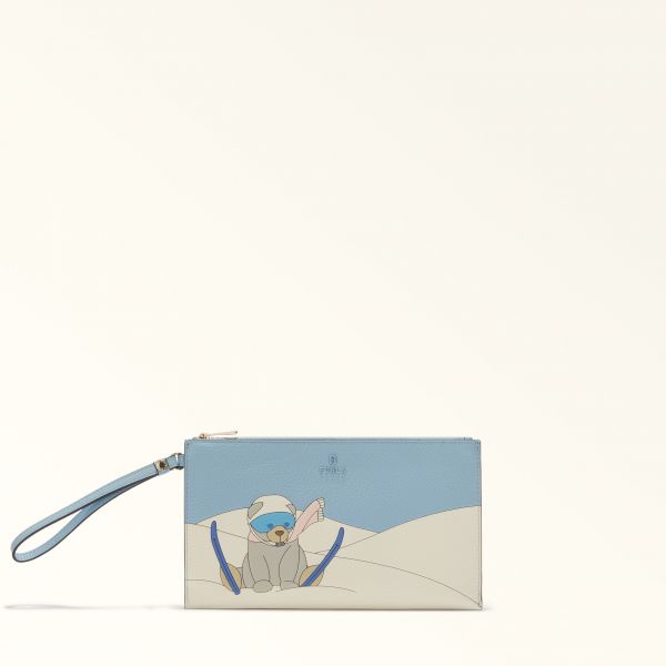  Furla Camelia Envelope Toni Carta Da Zucchero Multicolour Eracle Grained Calf Leather With Orso Sci Print Woman 