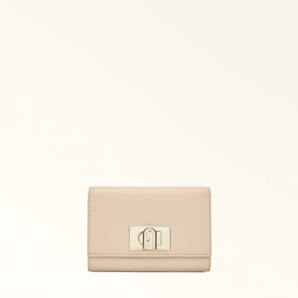 Furla 1927 Compact Wallet Ballerina I Pink Textured Leather Woman 