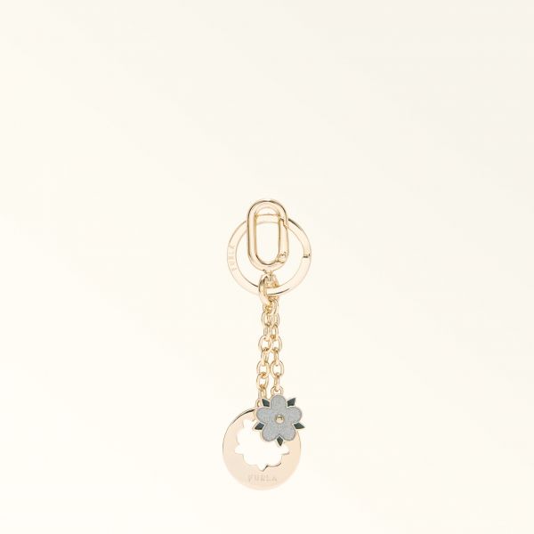  Furla Crystal Keyring Color Silver Silver Metal + Glitter Enamel Woman 