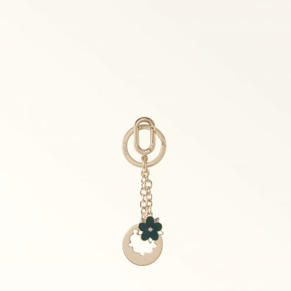  Furla Crystal Keyring Edera Green Green Metal + Enamel Woman 