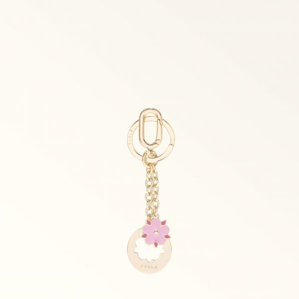  Furla Crystal Keyring Sakura Metal + Enamel Woman 