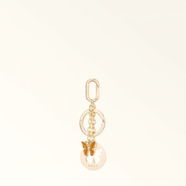  Furla Crystal Keyring Senape Yellow Metal + Enamel Woman 