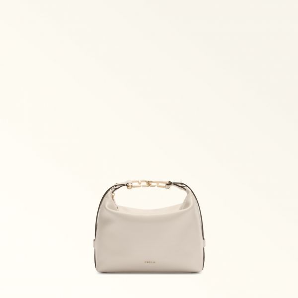  Furla Tonie Shoulder Bag Sabbia Ares Soft Textured Leather Woman 