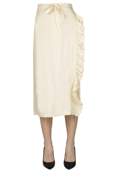  Aspesi Satin Wraparound Skirt 