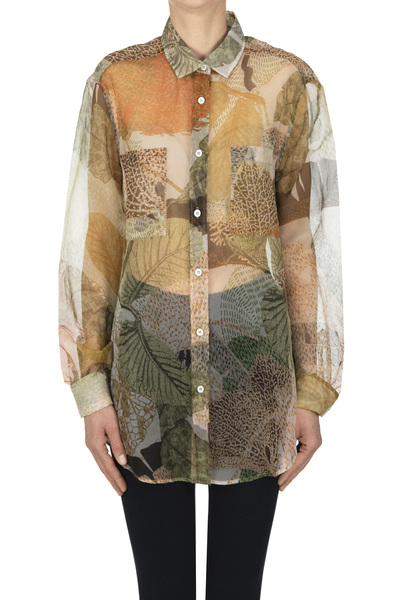  Caliban Oversized Printed Silk Shirt 