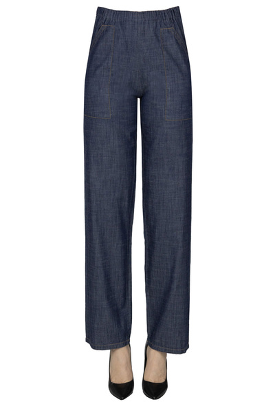  Clouds Denim Style Cotton Trousers 