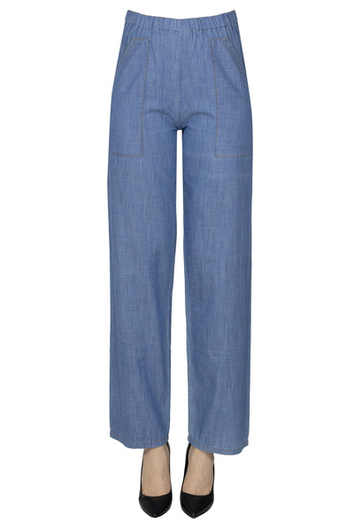  Clouds Denim Style Cotton Trousers 