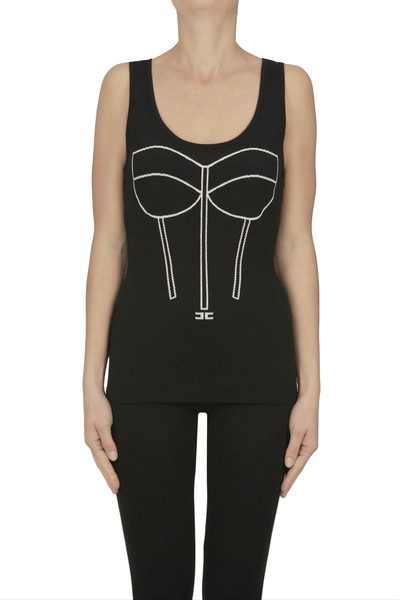  Elisabetta Franchi Bustier Print Top 