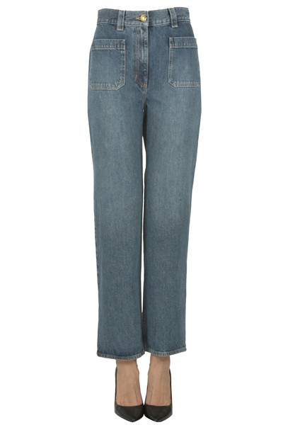  Elisabetta Franchi Cropped Straight Leg Jeans 