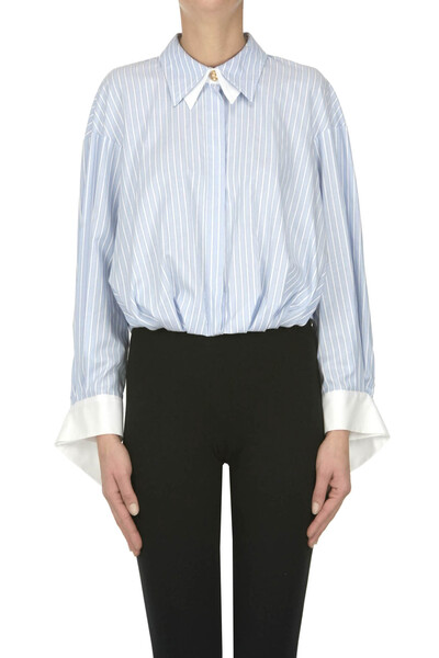  Elisabetta Franchi Cropped Stroped Shirt 