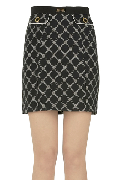  Elisabetta Franchi Designer Logo Print Mini Skirt 