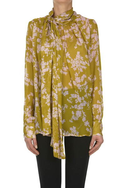  Elisabetta Franchi Flower Print Silk Blouse 