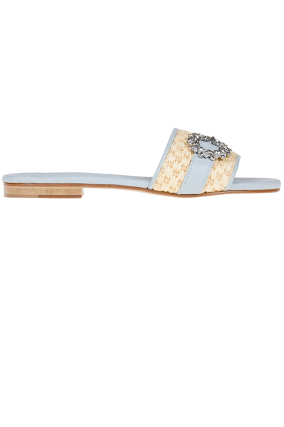  Emanuela Caruso Jewel Buckle Slides 