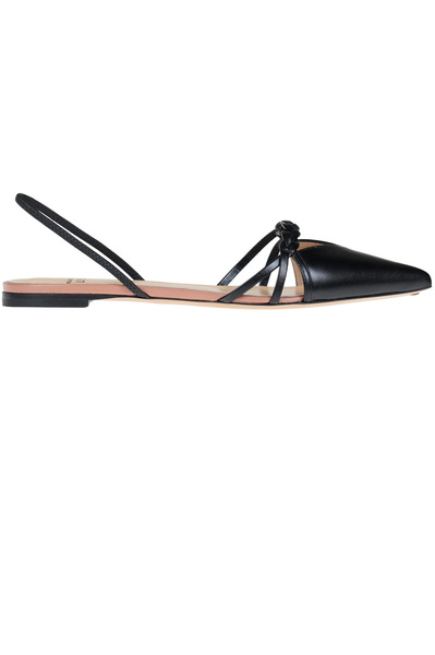  Francesco Russo Leather Slingback Ballerinas 