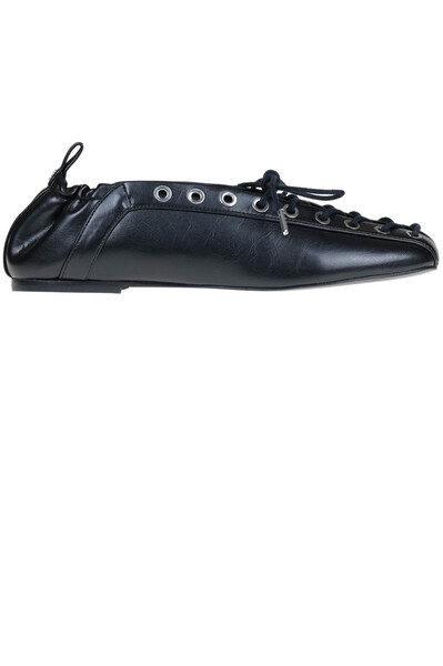  Ganni Lace-up Ballerinas 