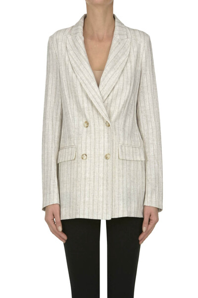  Goodmatch Pinstriped Double-breasted Blazer 