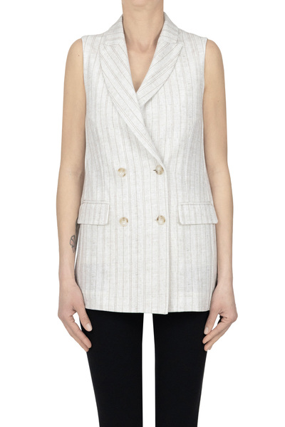  Goodmatch Pinstriped Double-breasted Gilet 