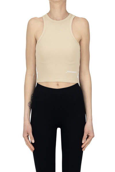  Hinnominate Cropped Ribbed Tank Top 
